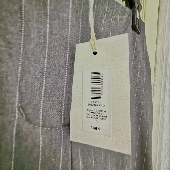 Aritzia Ensemble Lo-Rise Pant | Charcoal Grey Pinstripe | Twill - Picture 6 of 8